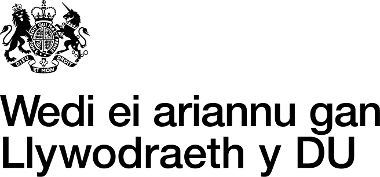 Funded by UK GOV logo CYMRAEG
